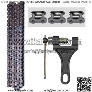 420 Motorcycle Chain - 420 Standard Roller Chain for 110cc 125cc Go kart Dirt Pit Bike ATV Quad Scooter Mini Bike, Total 132 Links, Free Chain Breaker Included