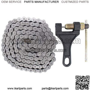 420 Standard Motorcycle Roller Chain 132 Link with Chain Breaker for 110cc 125cc Dirt Pit Bike ATV Quad Scooter Mini Bike Go Kart