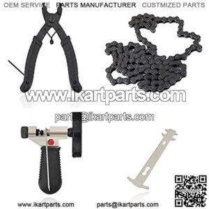 420 Motorcycle Chain 132 Link + Chain Breaker for 50cc 70cc 90cc 110cc 125cc Dirt Pit Bike ATV Quad Go Kart Scooter Mini Bike??420 132L Standard Roller Chain