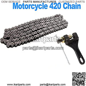Motorcycle 420 Chain Standard Roller Chain 132 Knots with Chain breaker for 70cc 90cc 110cc 125cc Dirt Pit Bike ATV Quad Go Kart Scooter Mini Bike TaoTao ATV moped quad