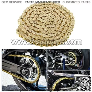 Motorcycle 420 Chain Standard Roller Link Chain Fit for 50cc 70cc 110cc 125cc Dirt Pit Bike ATV Quad Scooter Mini Bike Go Kart