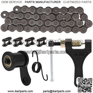 420 Chain 42Link+ Chain Breaker + Chain Tensioner with 1-3/4" Roller for 212cc 196cc 6.5Hp CT200U Trail CT200U-EX BT200X Hensim Baja Warrior TrailMaster Massimo MB200 Motorcycle Mini Bike