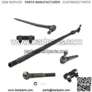 Front Inner Outer Tie Rod End Drag Link Adjusters Steering Kit Set 6pc 4WD