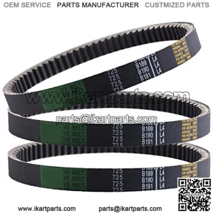 3 Pcs Go Kart Drive Belt 725,Drive Belt Clutch Replacement for Hammerhead 80T TrailMaster Mid XRX Mud Head Go Kart 6.5Engine 30 Series(Go-Karts 9.110.018-9.100.018-725)