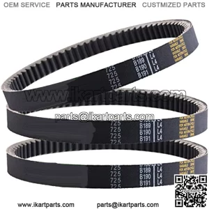 3 Pcs Go Kart Drive Belt 725,Drive Belt Clutch Replacement for Hammerhead 80T Mid XRX Mud Head Go Kart 6.5HP Engine 30 Series(Go-Karts 9.110.018-9.100.018-725)