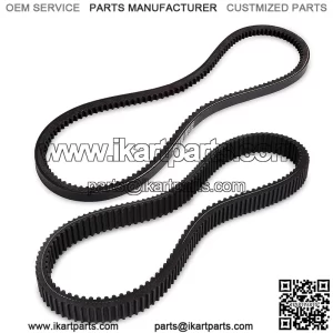 Clutch Drive & Starter Generator Belt Kit for EZGO RXV, TXT, Workhorse ST 2008-up Golf Cart with Kawasaki Engines, Replace OEM 606136 606138