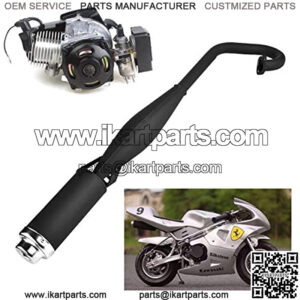 47cc 49cc 2 Stroke Engine Pocket Bike Mini Quad Exhaust Pipe Muffler with Expansion Chamber,7% coupon applied at checkout,with coupon