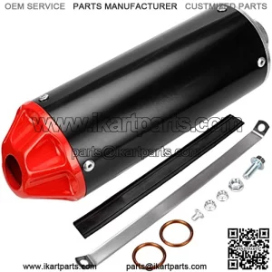Aluminum Red 28mm Exhaust Muffler Pipe and Clamp Gasket for CRF50 XR50 50cc 70cc 90cc 110cc 125cc Coolster SSR Rocketa Taotao SDG Thumpstar Chinese Pit Trail Dirt Bike Motocross Motorcycle