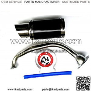 High Performance Exhaust System Muffler for GY6 50cc-400cc 4 Stroke Scooters ATV Go Kart (Black)