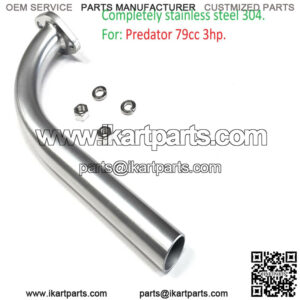Exhaust Pipe For: Predator 79cc 3HP (Stainless Steel 304) Go Kart & mini bikes!