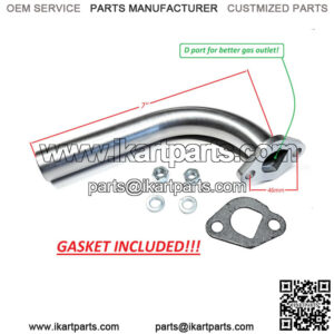 For Predator 212cc Honda GX160 GX200 Go Kart and mini bikes New Exhaust Pipe