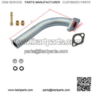 For Predator 212cc Honda GX160 GX200 Go Kart+Mini Bike Exhaust Pipe & Jet Kit