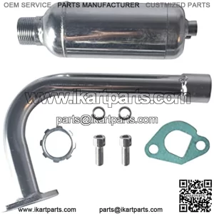 Exhaust with Muffler for Predator 212cc 196cc 6.5HP Go Kart Mini Bike for Coleman CT200U BT200X CT200u-ex Mini Bike for Honda GX160 GX200 Go Kart