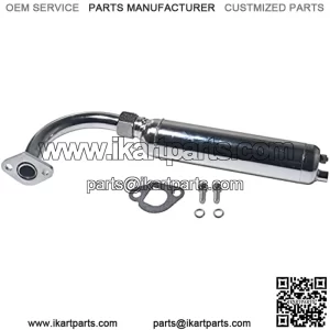 Silver Exhaust Pipe Muffler Jet Kit For Predator 212cc 196cc 6.5Hp GX160 GX200 KT196 CK196 Hammerheat 80t Manco Go Kart Trailmaster MB200 Mini Bike