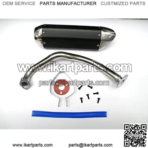 NEW! High Performance Exhaust System Muffler for GY6 50cc-400cc 4 Stroke Scooters ATV Go Kart (Black)