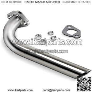 for Predator / DuroMax 196cc 212cc Engine Exhaust Pipe 10", GX160, GX200. for Coleman CT200U Go Kart & Mini Dirt Bikes - Chrome Coated - 12 Gauge