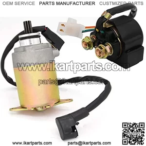 Starter Solenoid Relay + Starter Motor for 4-Stroke GY6 Engine 50cc 150cc 200cc 250cc ATV Dirt Bikes Scooters Go Kart Compatible with SUNL Coolster Baja Roketa 4 Wheelers Moped by BOOTOP