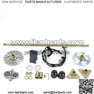 Complete Rear Axle Shaft Kit Brake Master Cylinder Caliper T8F 58T Sprocket Assembly for DIY Go Kart Mini Bike ATV Quad Buggy Rear Axle Kit + Brake Assembly + Pillow Blocks +T8F Chain