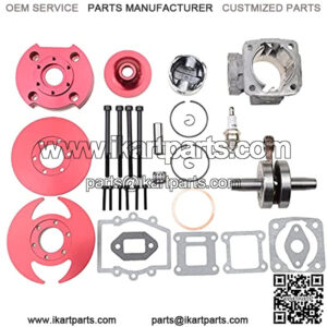44mm Big Bore Cylinder Top End Kit Replacement for 2 Stroke 43cc 47cc 49cc Engine Mini ATV Quad Pocket Bike Gas Scooter