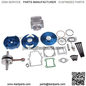 Engine Cylinder Head Crank Cover Big Bore Top End Kit for 50cc Mini Dirt Pocket Bike - Blue