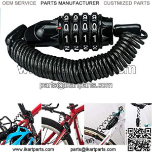 Bike Lock Cable Mini Cycling Combination Bicycle Cable Lock Portable Anti-Theft Resettable 4 Digit for Travel Locks Helmet Lock