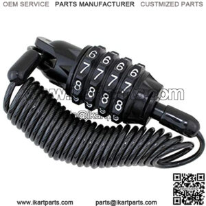 Helmet Lock Cable Resettable Mini Combination Cable Lock Bike Motorcycle Saddle Lock Wire 6 Feet Portable Anti-Theft Duable Cycling Spring Travel Locks 3mm