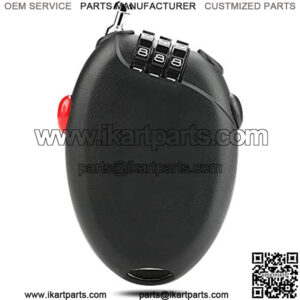 Cable Lock, Jhua 3 Digit Password Combination Bike Lock Mini Travel Padlock Safety Number Lock with 25 Inches Retractable Steel Wire for Luggage, Bike, Outdoor Anti Theft - Black