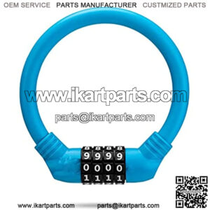 Bike Bicycle Lock PVC Soft Steel Cable Zinc Alloy Cylinder Password Lock Mini Motorcycle Helmet Lock Bike Accessories (Color : Blue, Size : B)