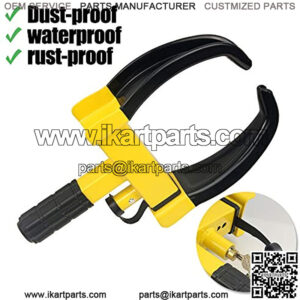 Wheel Clamp Lock Universal Security Tire Lock Anti Theft Lock Fit Most Vehicles Max 10" Tire Width and 7" Reach for Trailers SUV Boats ATV's Motorcycles Golf Cart Great Deterrent Bright Yellow/Black