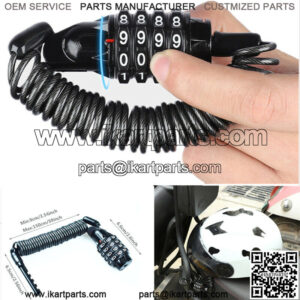 1PC Motorcycle Helmet Lock Anti-theft Digit Password Telescopic Steel Wire Cable