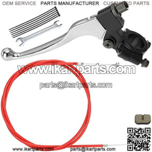 7/8" 22mm Left Brake Clutch Handle Lever 155cm Cable with Brake Pads for Coleman CT100U CC100X Baja Doodle Bug DB30 98cc 100cc 3hp Motovox MBX10 MBX11 Monster Moto Powersport Mini Bike Parts