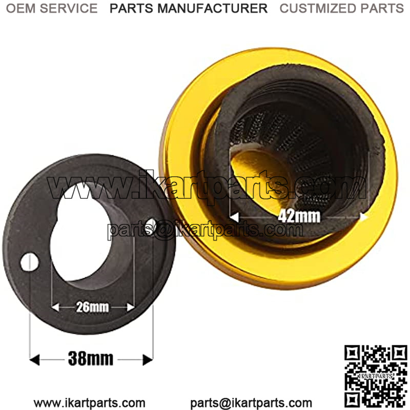 42mm 43mm 44mm Golden Air filter Adapter Velocity Stack for 33cc 43cc 47cc 49cc 50cc 52cc Minimoto 2-stroke Dirt Mini Pocket Bike Kids ATV Go Kart Goped Blad Gas Powered Scooter Motovox MVS10 - Image 3