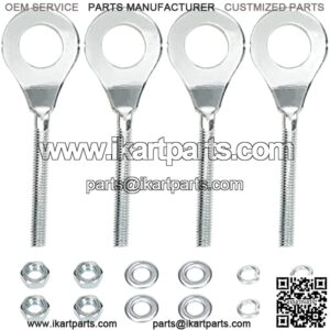 15mm 0.59" Chain Axle Adjuster Tensioner for 196cc 6.5hp Baja Warrior MB165 MB200 Coleman CT200U Motovox MBX10 MBX11 Massimo MB200 Mini Bike CRF50 CRF70 XR70 XR80 XR100 Dirt Pit Bike ATV 4 Pcs