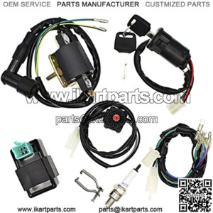Engine Wire Harness Wiring Loom CDI Ignition Coil Spark Plug Rebuild Kit for 50cc 70cc 90cc 110cc 125cc Stator CDI Coil ATV Quad Bike Go Kart