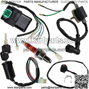 Wire Harness Wiring Loom CDI Ignition Coil Spark Plug Kill Switch Rebuild Kit for 125CC 110CC 90CC 70CC 50CC Kick Start Dirt Pit Bike ATV Quad Bike Go Kart by TOPEMAI