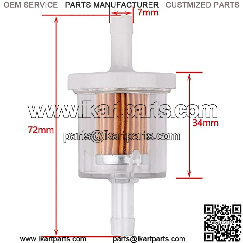 Physeed 10 Packs 1/4" Inline Fuel Filter Replacement for Kawasaki 49019-0027 Fuel Filter 40 Micron Small Engine Motorcycles Tractors Lawn Mowers Snowmobiles Garden Go Karts Generators - Image 2