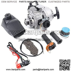 49CC 2-Stroke Mini Pull Start Engine Starter Motor for Pocket Bike Mini Dirt Bike Mini ATV Scooter, Engine Motor Replacement Kits (US Stock)