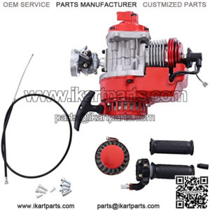 49CC 2 Stroke Engine Single Cylinder Pull Start Bike Engine Motor 2 Stroke Mini Dirt Bike Engine for Pocket Bike Scooter