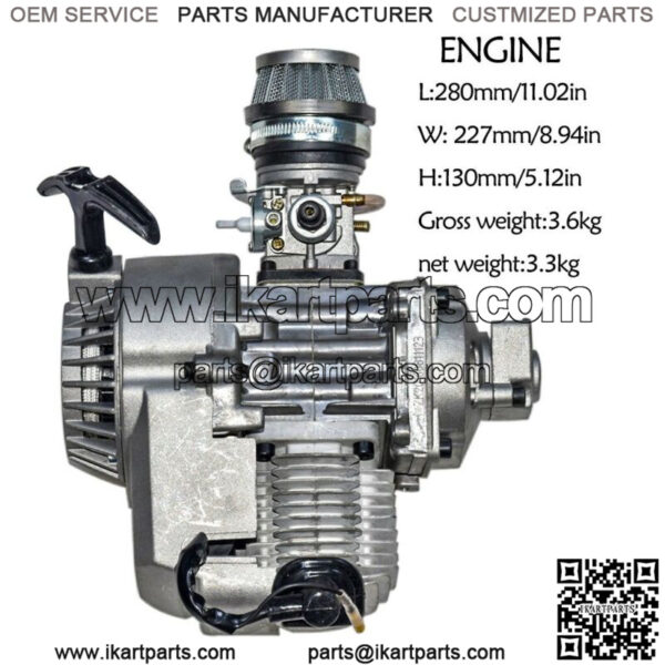 Complete 47cc 49cc Engine Motor For 2 Stroke ATV Mini Quad Go Kart Pit ...