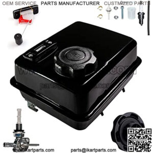 4L Gas Fuel Tank W/ Fuel Gauge & Petcock for Predator 212 Hemi Ghost Engine, Coleman CT200U BT200X 196cc Mini bike, Baja Massimo warrior MB200, 200cc Go kart Parts, Honda GX160 GX200 Motor