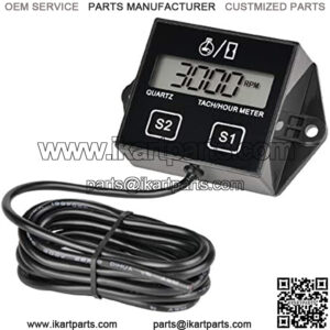 Maintenance Hour Meter,Engine RPM Gauge,Replaceable Battery for Lawn Tractor Generator Chainsaw Mini Bike Outboard Motor Scooter Snowmobile Pressure Washer