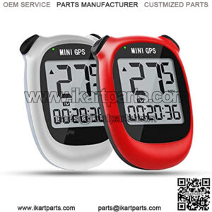 M3 Mini GPS Bike Computer, Wireless Bike Odometer and Speedometer Bicycle Computer Waterproof Cycling Computer with LCD Backlight Display (White and Red)