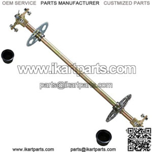 Rear Axle Shaft Kit with T8F Sprocket Brake Disc Pillow Block Assembly for Go Kart Quad Trike Drift Bikes