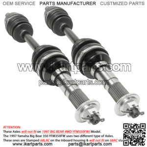 Front Right And Left CV Joint Axle for Yamaha Big Bear 350 YFM350FW 4X4 1997-99