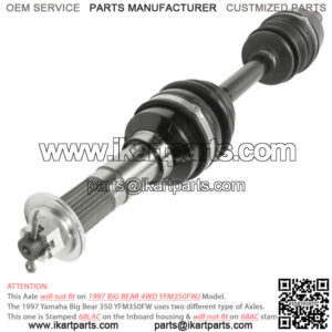 Front Right Complete CV Joint Axle for Yamaha Big Bear 350 YFM350FW 4X4 1997-99