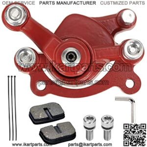 Brake Caliper and Pad for Classic 80cc MM-B80 105cc MM-B105 1000w MM-E1000 Motovox MBX10 MBX11 Coleman CT100U CC100X Mini Bike 47 49cc Mini ATV Standard Scooter Dirt Pocket Bike Go Kart Red