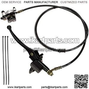 50 Inch Upgraded Left Hydraulic Disc Hand Brake master cylinder Caliper Assembly for 97cc 2.8HP Baja Doodle bug DB30 Blitz Dirt Bug Racer Motovox Mini bike Motorsports Go Karts