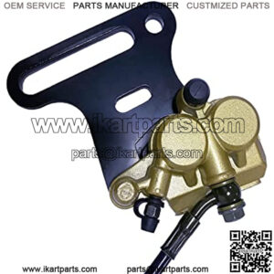 Rear Disc Hydraulic Brake Assembly Caliper Brake Master Cylinder Assembly for 50cc 90cc 110ccc 125cc ATV Dirt Bike Go Kart Quad (Golden)