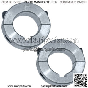 Set of 2, 1" Aluminum Split Locking Collar Go Kart Racing Mini Bike Trike Parts