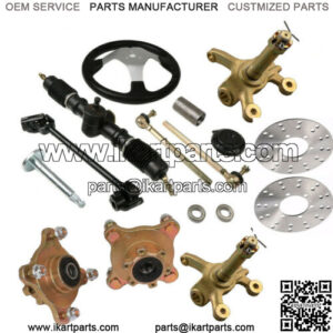 complete set 300mm go kart steering wheel assembly tie rod rack